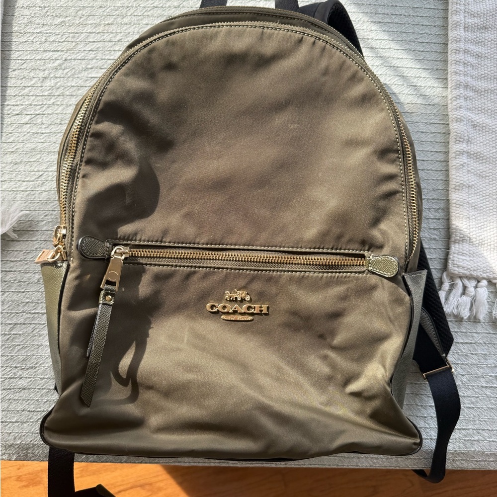 Coach Olive Green Backpack